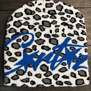 Blue and White Leopard Print Corteiz Beanie | Never Worn | Ask Questions!